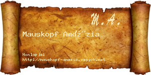 Mauskopf Amázia névjegykártya